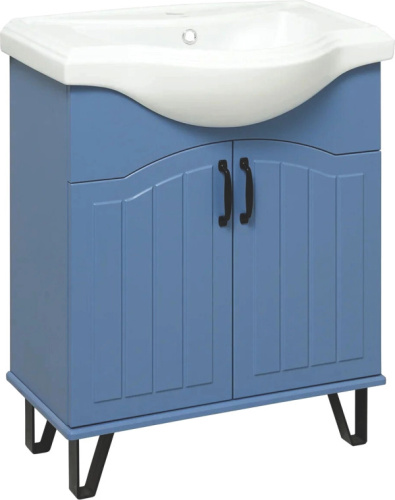 Мебель для ванной Runo Марсель 65, напольная, синяя фото 4