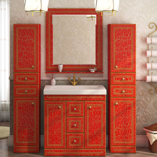 Мебель для ванной Misty Fresko 90 красная краколет фото 6