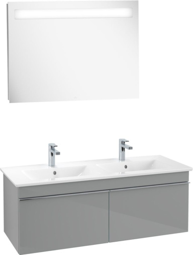 Мебель для ванной Villeroy & Boch Venticello 125 glossy grey, с ручками хром фото 8