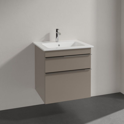Мебель для ванной Villeroy & Boch Venticello 55 truffle grey, с ручками хром фото 2