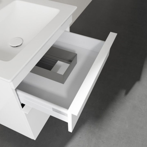 Мебель для ванной Villeroy & Boch Venticello 55 glossy white, с белыми ручками фото 5