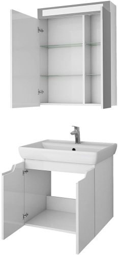 Мебель для ванной Dreja Q(D) 60 белый глянец фото 3