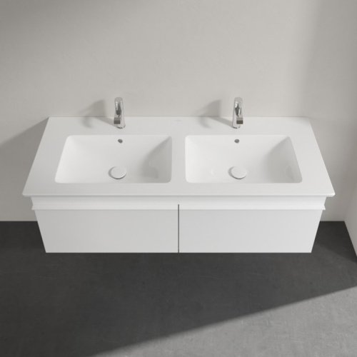 Мебель для ванной Villeroy & Boch Venticello 125 glossy white, с белыми ручками фото 3