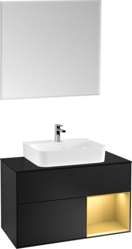 Мебель для ванной Villeroy & Boch Finion G122HFPD 100 с подсветкой и освещением стены фото 6