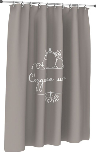 Штора для ванной Fora FOR-DA095GR 180х180 см, серая фото 2 Штора для ванной Fora FOR-DA095GR 180х180 см, серая фото 2