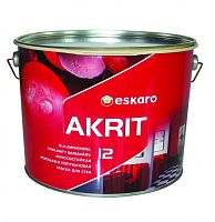 Краска Eskaro Akrit 12 акриловая, моющаяся для стен и потолков