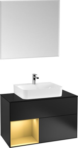 Мебель для ванной Villeroy & Boch Finion G112HFPD 100 с подсветкой и освещением стены фото 6