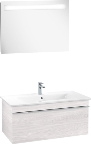 Мебель для ванной Villeroy & Boch Venticello 95 white wood, с ручкой хром фото 8