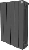 Радиатор биметаллический Royal Thermo Piano Forte 500 noir sable 6 секций, черный