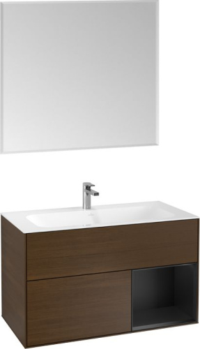 Мебель для ванной Villeroy & Boch Finion G040PDGN 100 с подсветкой и освещением стены фото 4