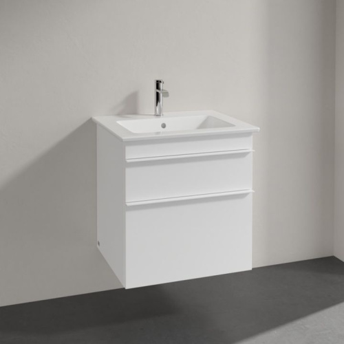 Мебель для ванной Villeroy & Boch Venticello 55 glossy white, с белыми ручками фото 2