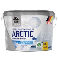 Краска для стен и потолков Dufa Premium Arctic глубокоматовая белая 9 л.