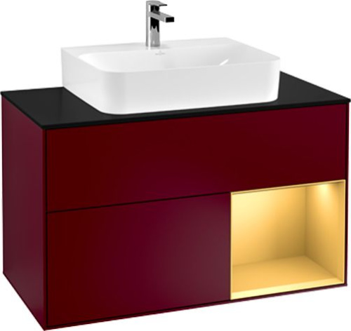 Мебель для ванной Villeroy & Boch Finion G122HFHB 100 с подсветкой и освещением стены фото 3