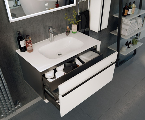 Мебель для ванной Roca Aneto 80 белая, черная фото 4