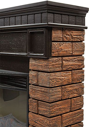 Портал Firelight Bricks Wood 25 камень темный, шпон венге фото 5