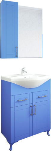 Мебель для ванной Sanflor Глория 65, напольная, голубая фото 5