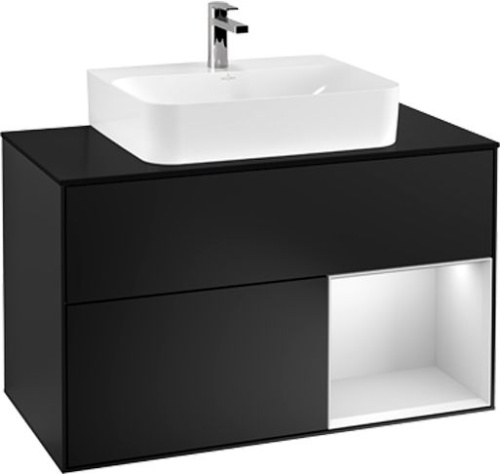 Мебель для ванной Villeroy & Boch Finion G122MTPD 100 с подсветкой и освещением стены фото 3