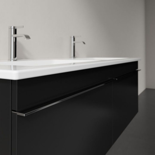 Мебель для ванной Villeroy & Boch Venticello 125 black matt lacquer, с ручками хром фото 4