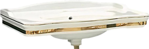 Мебель для ванной ValenHouse Эстетика 80, белая, подвесная, ручки золото фото 7