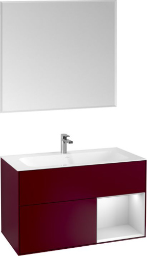 Мебель для ванной Villeroy & Boch Finion G040MTHB 100 с подсветкой и освещением стены фото 4