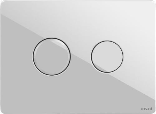 Кнопка смыва Cersanit Accento Circle P-BU-ACN-CIR-PN/Wh/Gl стеклянная, белая глянцевая фото 2