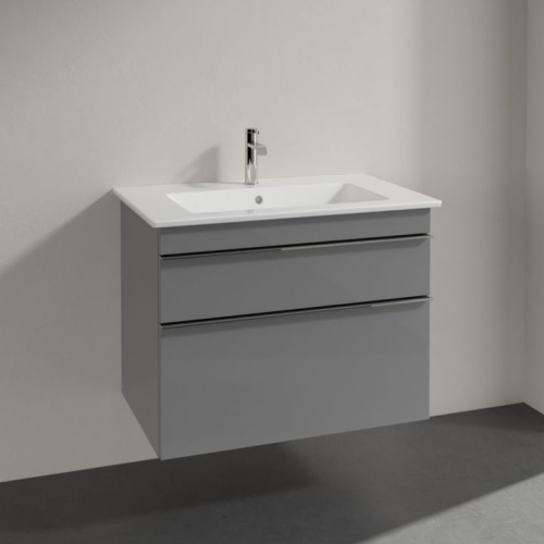 Мебель для ванной Villeroy & Boch Venticello 80 glossy grey, с ручками хром фото 2