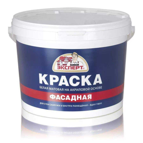 Краска Эксперт Фасадная акриловая, для фасадов и стен