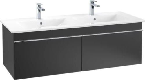 Мебель для ванной Villeroy & Boch Venticello 125 black matt lacquer, с ручками хром фото 3