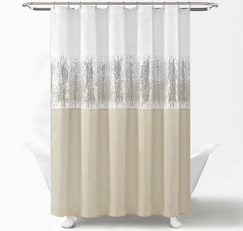 Штора для ванной Carnation Home Fashions Sky White/Beige 180х180 фото 2