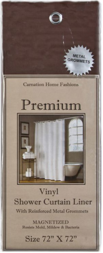 Штора для ванной Carnation Home Fashions Premium 4 Gauge brown защитная фото 4