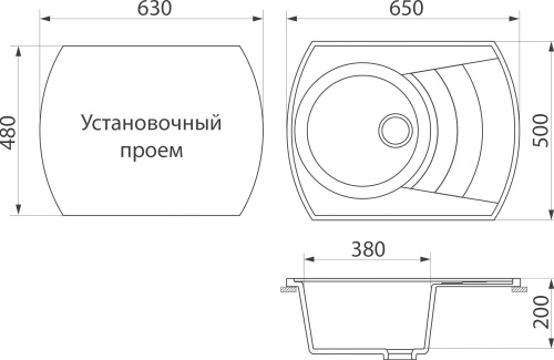 Мойка кухонная DIWO Томск GWS-65 черная фото 4