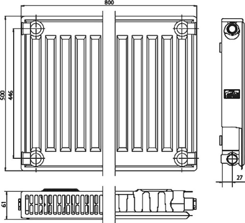 Радиатор стальной Kermi FKO 110508 тип 11 фото 3