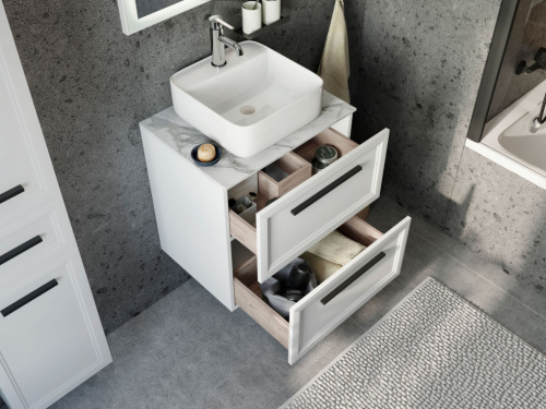 Мебель для ванной STWORKI Эстерсунд 60 белая матовая, монте тиберио фото 4