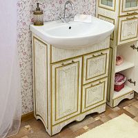 Мебель для ванной Sanflor Адель 65, белая, патина золото