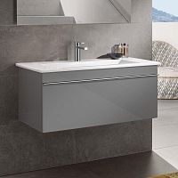 Мебель для ванной Villeroy & Boch Venticello 95 glossy grey, с ручкой хром