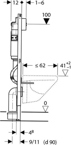 Комплект Унитаз подвесной STWORKI Rotenburg WH52 безободковый + Система инсталляции для унитазов Geberit Duofix Delta 458.124.21.1 3 в 1 с кнопкой см фото 11