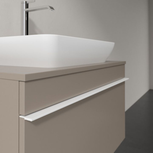 Мебель для ванной Villeroy & Boch Venticello 75 truffle grey, с белой ручкой фото 3