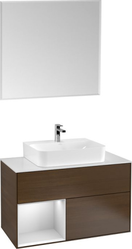 Мебель для ванной Villeroy & Boch Finion G111MTGN 100 с подсветкой и освещением стены фото 5
