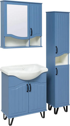 Мебель для ванной Runo Марсель 65, напольная, синяя фото 3