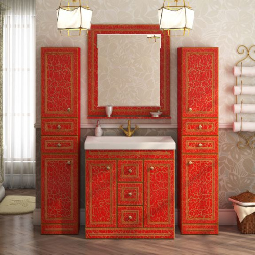 Мебель для ванной Misty Fresko 75 красная краколет фото 4