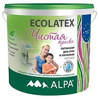 Краска для стен и потолков латексная Alpa Ecolatex матовая белая 2 л.