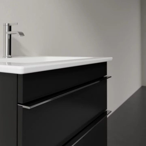Мебель для ванной Villeroy & Boch Venticello 55 black matt lacquer, с ручками хром фото 4