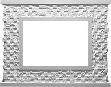 Портал Firelight Quadro 25 камень песчаник античный белый, белая эмаль
