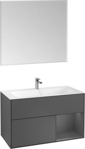 Мебель для ванной Villeroy & Boch Finion G040GKGK 100 с подсветкой и освещением стены фото 6
