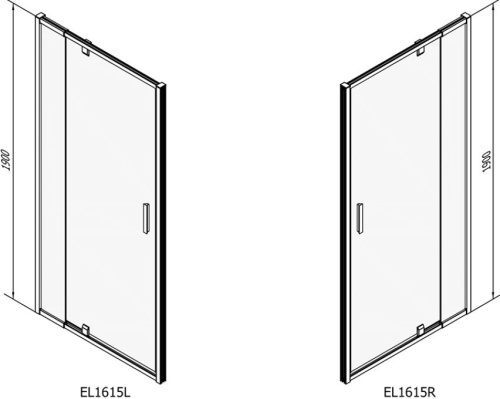 Душевая дверь в нишу Polysan Easy line EL1615 (760-900) фото 2