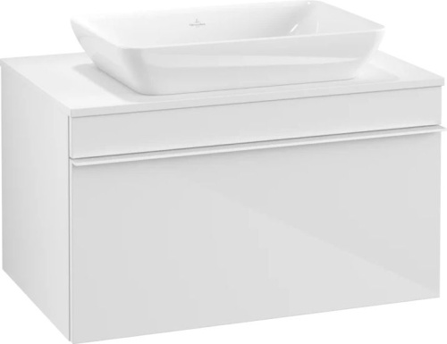 Мебель для ванной Villeroy & Boch Venticello 75 glossy white, с белой ручкой фото 4