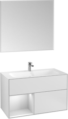 Мебель для ванной Villeroy & Boch Finion G030MTMT 100 с подсветкой и освещением стены фото 4