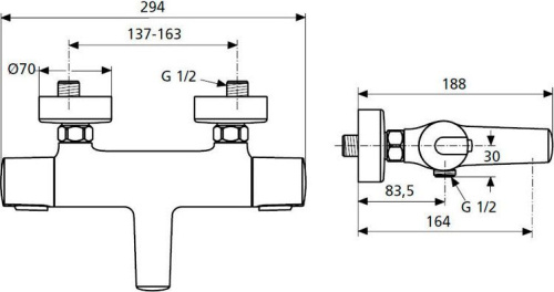 Термостат Ideal Standard Ceratherm 100 New A4623AA для ванны с душем фото 6