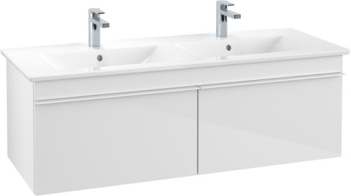 Мебель для ванной Villeroy & Boch Venticello 125 glossy white, с белыми ручками фото 4