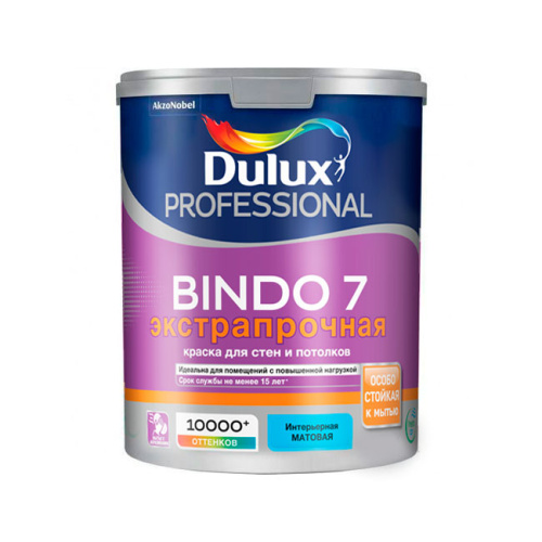 Краска для стен и потолков латексная экстрапрочная Dulux Professional Bindo 7 матовая база BC 2,25 л.